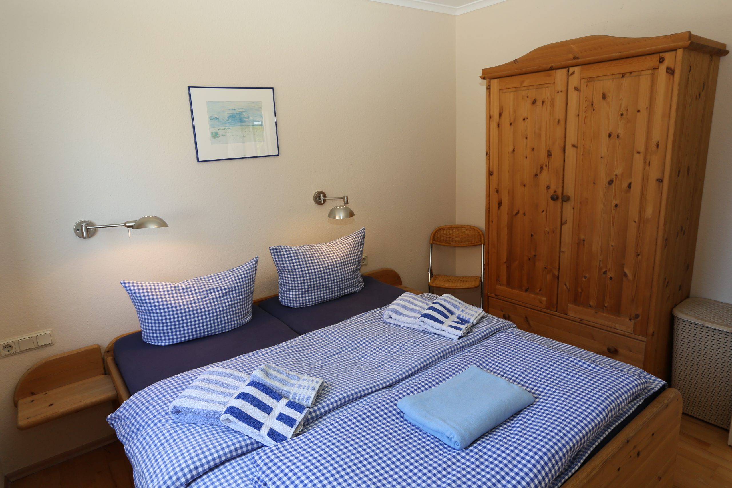 Schlafzimmer der Ferienwohnung Steuerbord